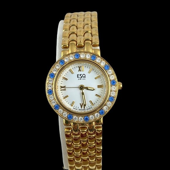 SOLD. Vintage Exquisite Movado EAQ Swiss Watch with 5 Removable Crystal Bezels - Picture 14 of 16